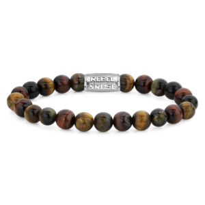 Bracelet Rebel & Rose Qui a peur du Tigre - 8mm M, Homme RR-80009-S-M