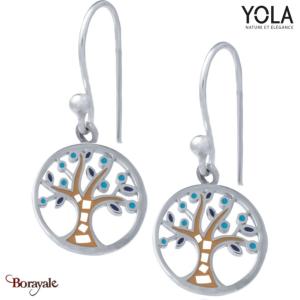 Boucles d'oreilles Nacre et émail Collection Arbre de vie YOLA NATURE