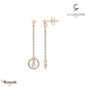 Boucles d'oreilles La Garçonne Diamant Etats d'âme doré champagne 26400012
