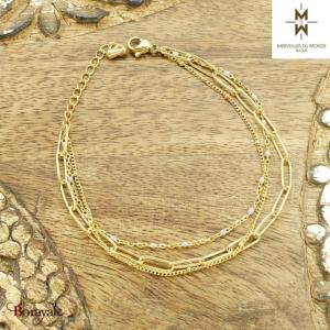 Bracelet en Acier doré Merveilles du monde
