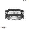 Bague Thabora acier homme et carbone large T168929-60
