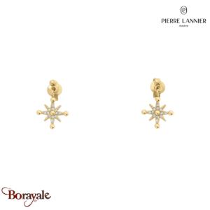 Boucles d'oreilles PERSEA Pierre Lannier BJ21A2211 acier poli de couleur or