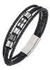 Bracelet All Blacks bijoux Homme acier et cuir 682349