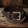 Ceinture Kaszer Indiana en cuir de buffle pleine fleur marron foncé lisse