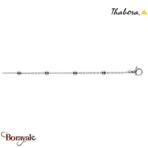 Chaîne Thabora acier perlé 40 cm + 3 cm chaîne perlée acier - réf. T139260