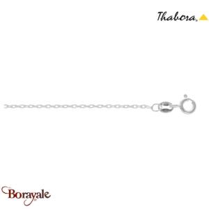 Chaîne Thabora argent rhodié - forçat 1,5 mm - 40 cm maille - réf. T003410R