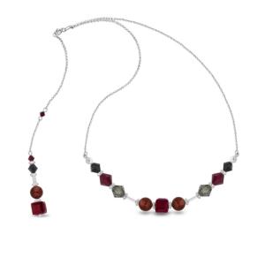 Collier Spark Hibiscus cristal autrichien sur argent A0397R