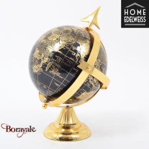 Grand Globe Terrestre Philéas 34 cm Noir et Or - Home Edelweiss JD831