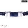 Bracelet Acier et cuir italien bleu, Collection: homme APOLLON