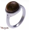 Bague Yola Nature Cabochon Œil de tigre Acier poli IG-119-54