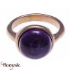 Bague Yola Nature Cabochon Améthyste Acier plaqué IP rose IG-120-56