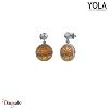 Boucles d'oreilles Yola Nature Œil de tigre Acier poli IK-519