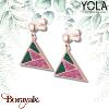 Boucles d'oreilles Yola Nature Art déco Acier plaqué IP rose IP-536