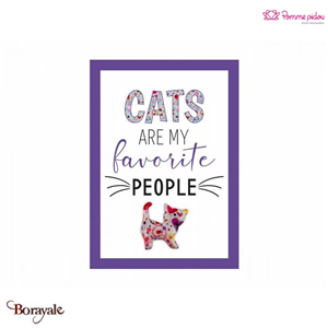 Plaque métallique décorative Cats Pomme Pidou Happy Pet Quote