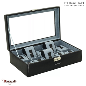 Coffret boite 10 montres, Friederich 1923 série Bond à fenêtre, gris