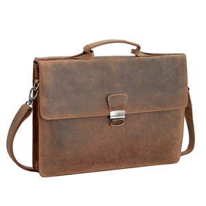Cartable Serviette KASZER collection Nevada Marron naturel clair touché velours