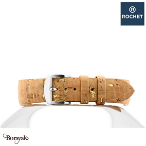 Bracelet Rochet France Forest 16 mm de couleur : beige et doré 4011613ST