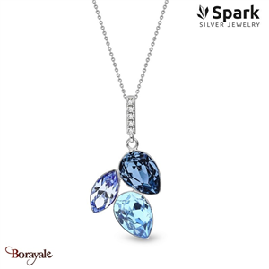 Collier SPARK Silver Jewelry : Arcadia - Bleu, turquoise et pourpre