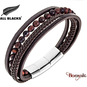 Bracelet All Blacks bijoux Homme acier 4 rangs 682439