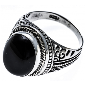 Chevalière Apollon argent et Onyx Homme  HH107-62
