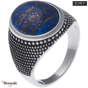 Chevalière Lapis Lazuli, Collection: homme APOLLON Taille 58