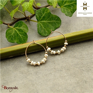 Boucles d'oreilles en Acier doré Merveilles du monde