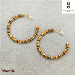 Boucles d'oreilles en Acier doré Merveilles du monde