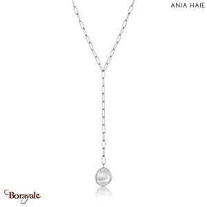 Collier Ania Haie Métal Crush argent 925° plaqué rhodium de haute qualité N017-0