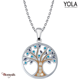 Collier Nacre et émail Collection Arbre de vie YOLA NATURE