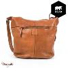 Sac bandoulière Bear Design en Cuir de vachette lavé Cognac Collection : Lavato