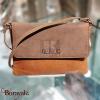 Sac bandoulière kaszer collection Colorado en cuir de vachette naturel et Camel