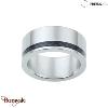 Bague homme Phebus acier carbone noir taille 60 15-0293-N-60