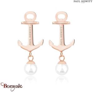 Boucles d'oreilles Paul Hewitt Anchor acier plaqué or rose PH-ER-ND-R-P