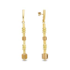 Boucles d'oreilles Spark Rose cristal autrichien sur argent doré G0382LCT