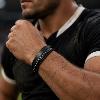 Bracelet All Blacks bijoux Homme acier et cuir 682312