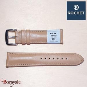 Bracelet de montre Rochet , New York de couleur : beige, 20 mm