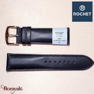 Bracelet de montre Rochet , New York de couleur : noir, 22 mm