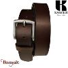 Ceinture Kaszer Indiana en cuir de buffle pleine fleur marron foncé lisse