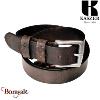 Ceinture Kaszer Indiana en cuir de buffle pleine fleur marron foncé grainé