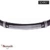 Bracelet Acier et cuir marron italien, Collection: cuir et acier APOLLON