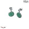 Boucles d'oreilles Yola Nature Malachite Acier poli IK-518