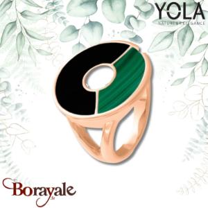 Bague  Onyx et Malachite, Collection: Art déco YOLA NATURE Taille 56