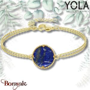 Bracelet Yola Nature Lapis Lazuli Acier plaqué IP doré IR-321