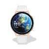 Montre TEKDAY Ronde connectée unisexe boîtier rose doré, cuir de pomme blanc sur