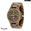 Montre en bois WEWOOD DATE ME Nut Rough - gun métal et doré 70368-733