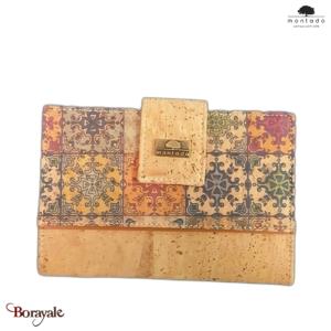 Portefeuille Montado en liège , série: Mosaïque, réf :70802, Naturel - Mosaïque