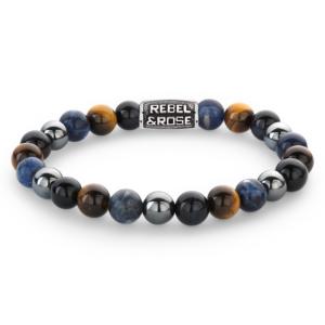Bracelet Rebel & Rose Bleu pluie vintage - 8mm L, Homme RR-80100-V-L