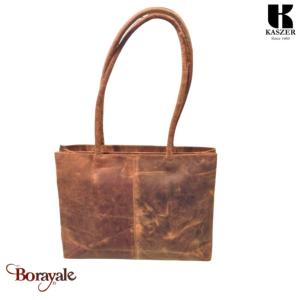 Sac cabas A4 KASZER collection Kansas marron naturel foncé 20057-C6