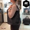 Sac épaule Bear Design en Cuir de vachette lavé Noir