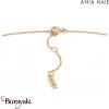 Coins, Collier Argent plaqué Or rose 14 carats ANIA-HAIE N009-05R